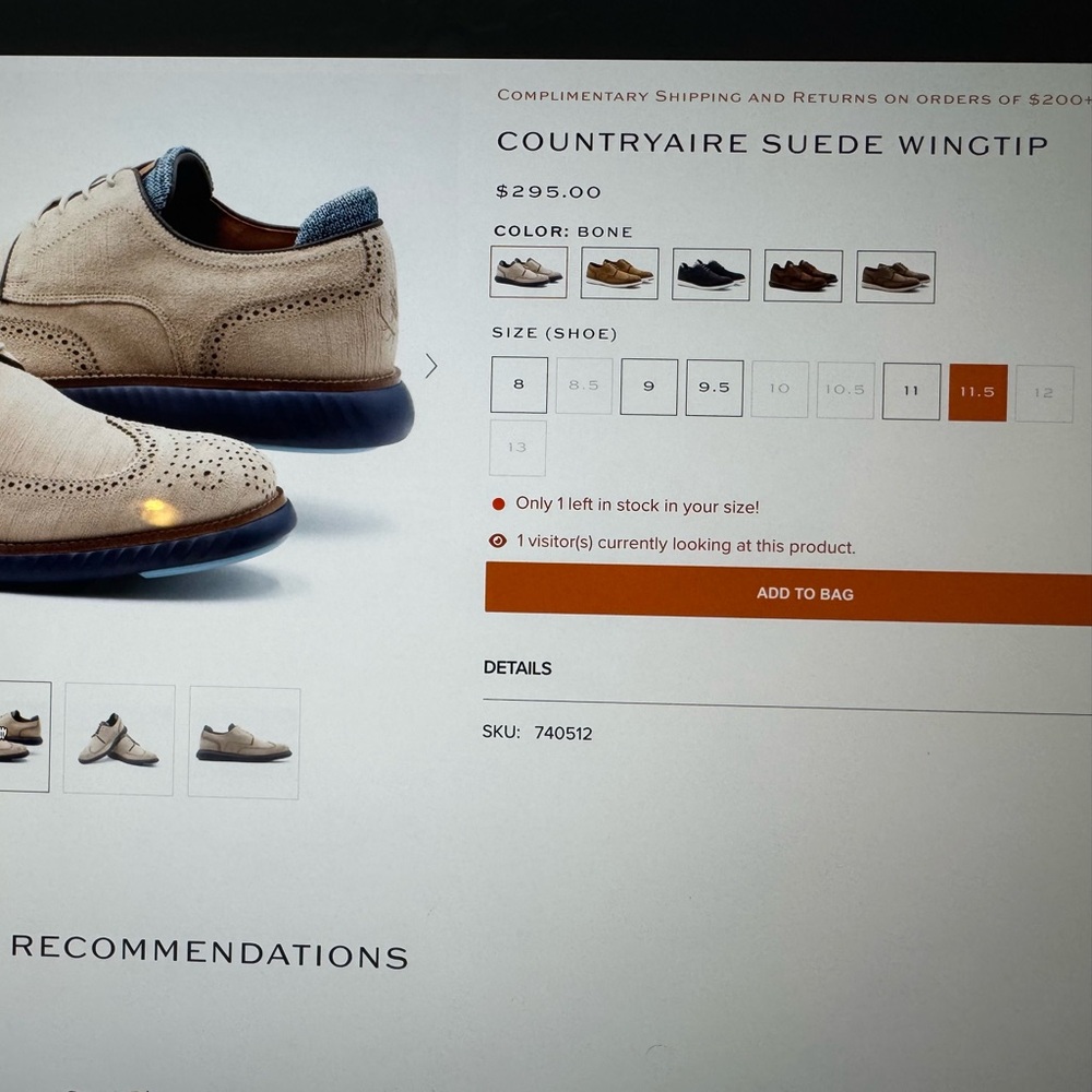 Martin Dingman Bone Suede Wingtip Oxfords in excellent, like new condition.